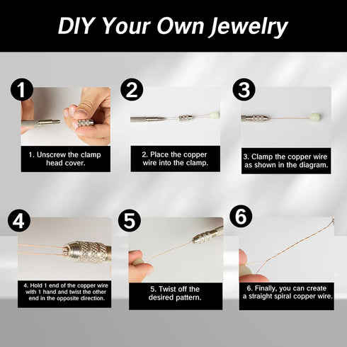 Wire Wrapping Tools Jewelry Making Tool Kit 3PCS DIY Twisted Copper Wire Tool for Wire Wrapping and Twisting Professional Jewelry Supplies and Acc...