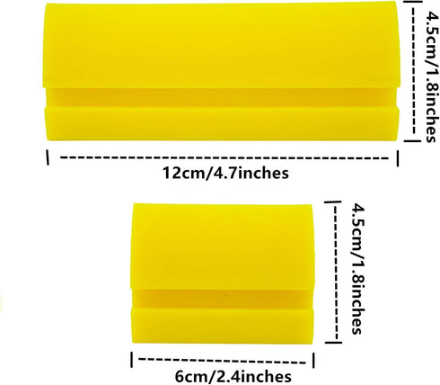 ECOmorning 2-Piece DIY Mini Squeegee Set - Soft Silicone Window Tint Squeegee for Glass, Mirror, Shower - Yellow (4.7in x 1.9in, 2.4in x 1.9in)...