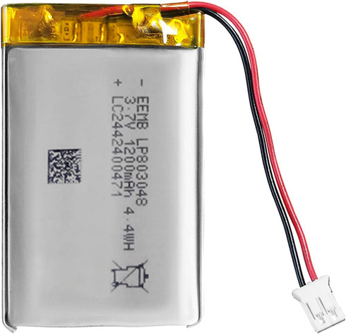 EEMB Lithium Polymer Battery 3.7V 1200mah 803048 Lipo Rechargeable Battery Pack with Wire JST Connector for Speaker and Wireless Device- Confirm D...
