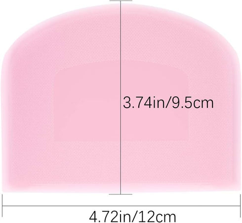 LUTER 2 Pieces 12 x 9.5 cm Pastry Horn – Plastic Dough Scraper for Kitchen, Pastry, Pancakes (Pink, White)...