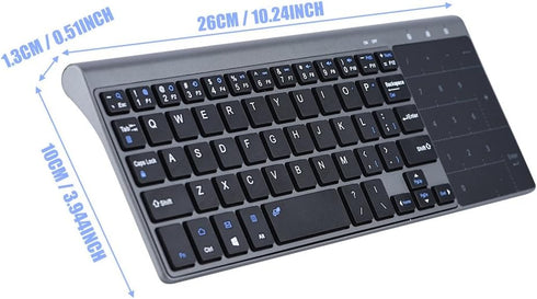 2.4Ghz Mini Wireless Keyboard with Touchpad Numeric Keypad Portable Ultrathin Remote Keyboard Mouse Combo...