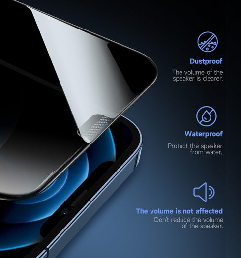 MAGIC JOHN 2 Pack for iPhone 12/12 Pro 6.1 inch Privacy Glass Screen Protector, Auto Dust-Elimination Installation, Bubble Free, Easy Installation...