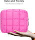 E-Tree Cute Makeup Bag,Quilted Cosmetic Bag,Make up Pouch for Purse,Toiletry Zipper Pouch,Checkered Bag,Travel Case,Storage Pouches for Organizati...