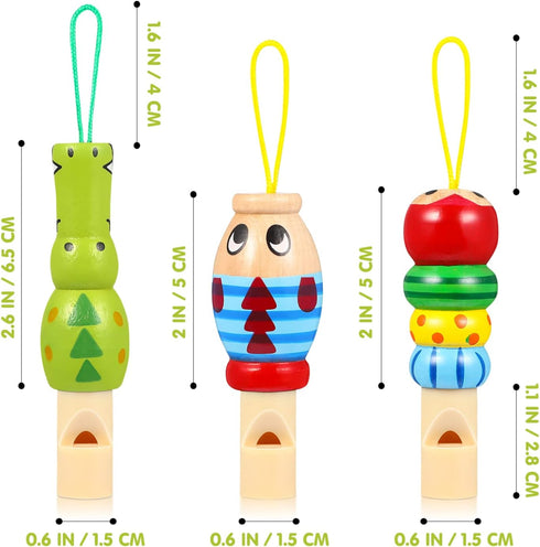 Gadpiparty 3pcs Animal Wooden Whistles for Kids Bulk Adorable Music Instrument Developmental Educational Toys for Baby Toddler Noisemakers Whistle...