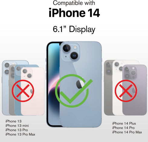 VENA vLove Glitter Clear Case Compatible with Apple iPhone 14/13 (6.1"-inch), Heart Shape (Magsafe Compatible) Dual Layer Slim Hybrid Clear Bumper...