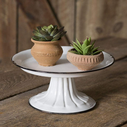 CTW Home Collection Small Round Pedestal Stand with Black Trim...