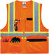 Ergodyne - 26187 GloWear 8235ZX ANSI Two-Tone High Visibility Orange Safety Vest with X-Back, 2XL/3XL...