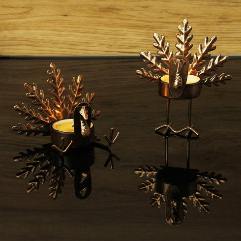 FORUP 6 Pack Metal Turkey Tea Light Candle Holders, Thanksgiving Candle Holder, Thanksgiving Home Table Decoration...