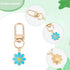 PH PandaHall 24pcs Flower Keychain, Daisy Enameled Charms Aesthetic Keychain Car Key Ring Pendant Key Chains for Mom Mother's Day, Handbag Bag, Ea...