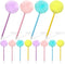 12 Pack Pom Pom Pens Creative Colorful Fluffy Ball Pen,Cute Fluffy Pen for Girls Party Supplies,School Office Use...