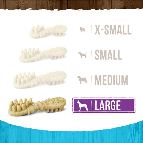 Merrick Fresh Kisses Natural Dental Chews, Toothbrush Shape Treat Infused With Real Mint, For Large Dogs - 7 ct. Bag...