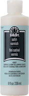 FolkArt Acrylic Paint Finishes, 8 fl oz Premium Satin Varnish, Perfect for Easy to Apply DIY Arts and Crafts, 49907, White...