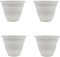 The HC Companies 6 Inch Caribbean Planter - Lightweight Indoor Outdoor Plastic Plant Pot for Herbs and Flowers, White (4 Pack)...