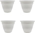 The HC Companies 6 Inch Caribbean Planter - Lightweight Indoor Outdoor Plastic Plant Pot for Herbs and Flowers, White (4 Pack)...