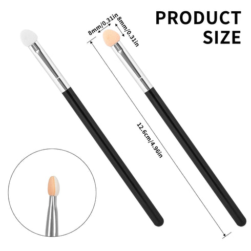 12 Pcs Long Eyeshadow Applicators Sponge Eyeshadow Brush Sets, Reusable Professional Makeup Brushes Set for Women, Eyeshadow Sponge Applicator Bru...