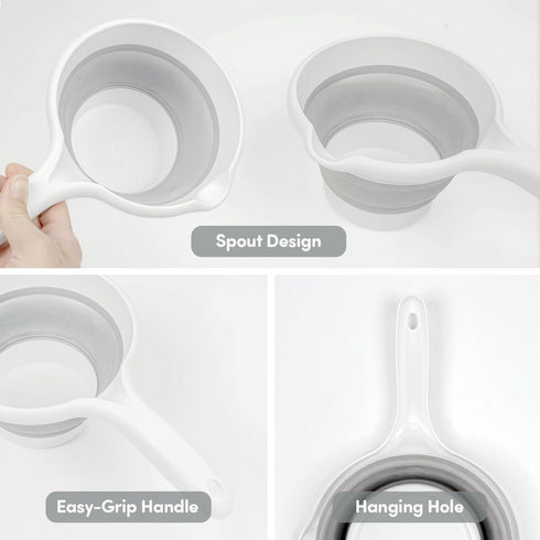 Collapsible Baby Rinse Cup - Lightweight Water Container, Foldable Scoop, Space-Saving Bathing Solution for Babies and Toddlers...