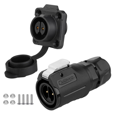 CNLINKO LP-16 IP68 Industrial Waterproof Connector Quick Plug Circular Connector PBT Plastic Shell Aviation Connector M16 2-9 Pin Flange Socket (2...