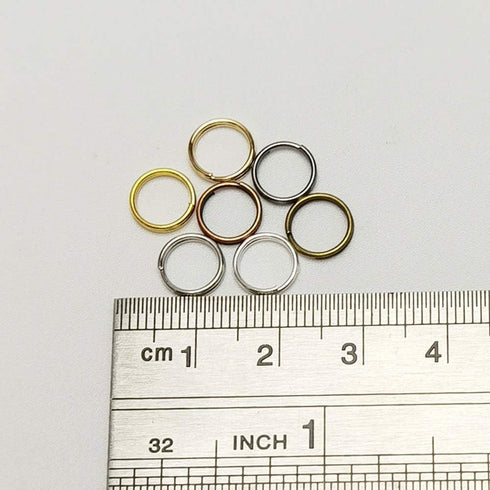 Chenkou Craft 1 Box 770PCS 7 Colors Split Double Loops Jump Rings & Ring Jewelry Keychain Making 8mm with 1 pc Clear Box (Mix, 0.31"(8mm))...