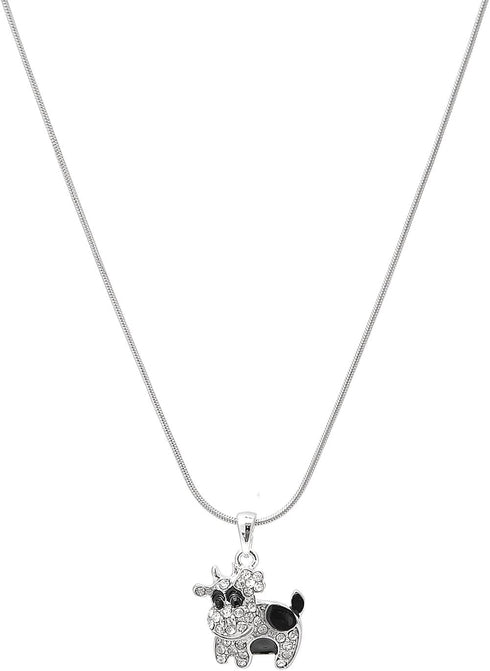 Crystal Black Spot Cow Necklace...