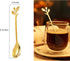 12 PCS Stainless Steel Gold Dessert Spoons, IFeico Coffee Spoons Set, 4.7 inch Ice Cream Leaf Spoon, Tea Demitasse Stirring Spoon for Family Parti...