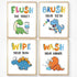 Dinosaur Bathroom Decor, Funny Dinosaur Themed Bathroom Inspirational Quotes Art Print Humorous Quotes Painting, Set of 4 (8”X10”), Unframed...