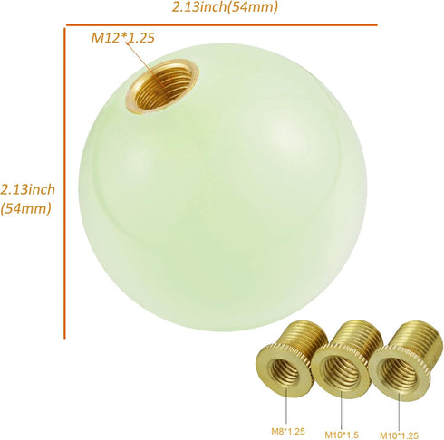 Arenbel 6 Speed Gear Shifter Knobs Round Ball Shift Stick Lever Car Racing Handle Replacement Fit Most Auto Manual Transmission Vehicles, Green Lu...