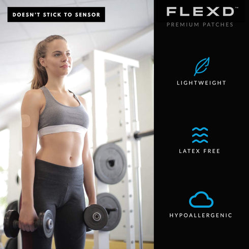 Flexd - Freestyle Adhesive Patches (30 Pcs) - Libre Adhesive Patch Covers for CGM - Tan...
