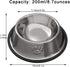 Stainless Steel Cat Bowl, 2 Pack Metal Dog Bowls for Food and Water, Non-Slip Pet Feeding Dish Bowl with Rubber Base for Indoor Cats Small Dogs...