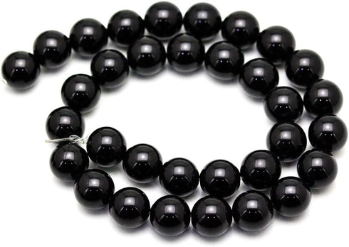Gemstone Round Loose Beads Approxi 15.5 inch 1 Strand per Bag for Jewelry Making Findings Accessories (8mm, Black Onyx Agate)...