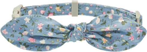 Dog Collar with Bowtie,Cotton Floral Bowtie Dog Collars for Small Medium Puppy Female & Male Dogs,Wedding Holiday Pet Collars...
