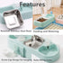 Cage Dual Bowl, Crate Hanging Double Dog Cat Bowls, Pet Water and Food Bowl Set with Automatic Water Dispenser Bottle Detachable Stainless Steel B...