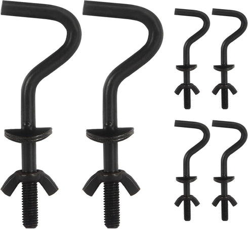 6 Packs Hammock Hooks Heavy Duty Replacement Zinc Hooks for Holding Hammock, 3/8 Inch Dia. Fit for 3/4 to 2 Inch Width Hammock Stand Parts Hardwar...