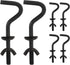 6 Packs Hammock Hooks Heavy Duty Replacement Zinc Hooks for Holding Hammock, 3/8 Inch Dia. Fit for 3/4 to 2 Inch Width Hammock Stand Parts Hardwar...