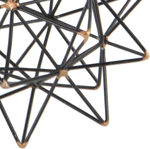 Deco 79 Metal Geometric Decorative Sculpture Home Decor Statue with Gold Accents, Accent Figurine 7" x 7" x 7", Black...
