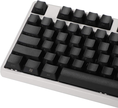 YMDK Side-printed Thick PBT OEM Profile 61 ANSI Keycaps for MX Switches Mechanical Keyboard (Black) (Only Keycap)...