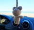 Cute Bear Crochet Handmade, Rearview Mirror Charm, Car Decor Aesthetic Pendant Car Interior Ornament for Gifts....