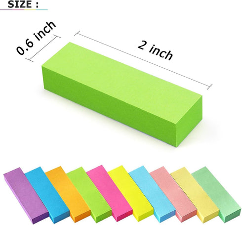 30 Pads 0.6x2 Inch Sticky Notes Flags Tabs Page Markers 10 Bright Color Sticky Index Tabs Page Flags 80 Sheet/Pad...