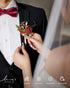 Ling's Moment Boutonniere for Men, 6pcs Groom Groomsmen Boutonniere, Artificial Flowers for Wedding Decor/Prom/Homecoming, etc.Terracotta Orange...