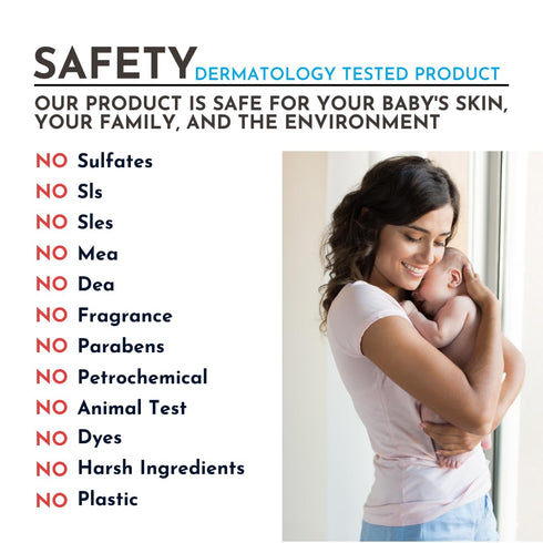 Baby wash and Shampoo | Organic Baby Soap Bar | HYPOALLERGENIC Baby Bath Soap Sensitive Skin | Shea Butter & Coconut Oil | Fragrance Free | Plasti...