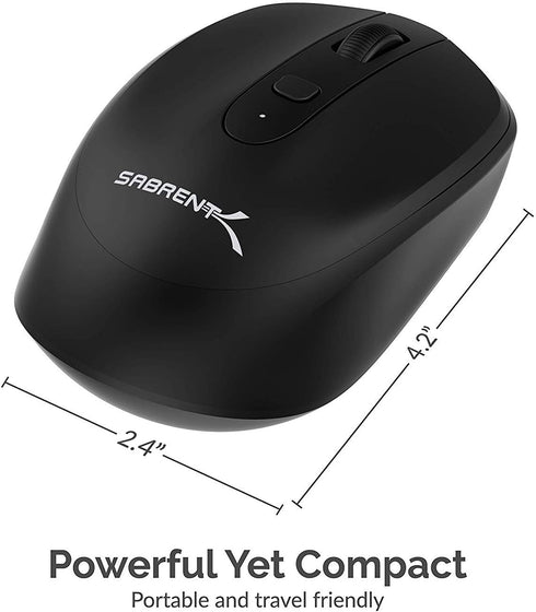 SABRENT 2.4GHz Rechargeable Wireless Mouse with Adjustable Resolution (MS-RCWM)...