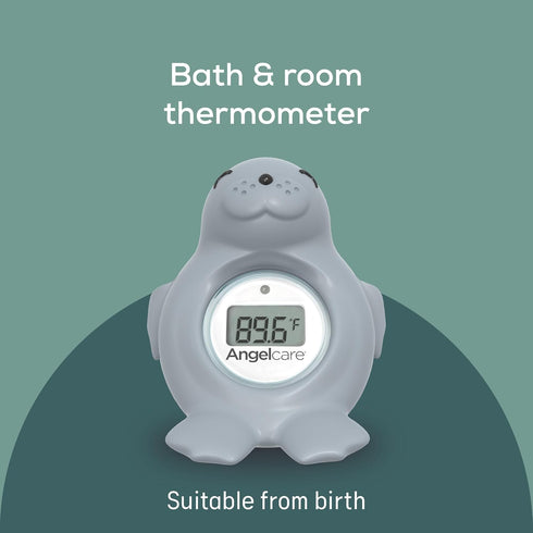 Angelcare Baby Bath & Room Thermometer - Happy Seal, Grey, BT-01-SEAL-US...