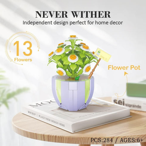Easter Flowers Bouquet Building Set,Office Decor Sets Artificial Flowers Construction Toys,Creative DIY Botany Immortal Flower Decoration Gift for...