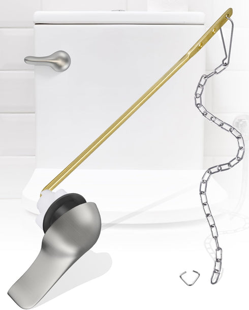 Universal Toilet Handle Replacement Kit Front Mount Toilet Lever Replacement with Stainless Steel Flapper Chain, Toilet Repair Kit Compatible with...