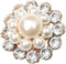 Vintage CZ Flower Pearl Statement Ring for Women Girls Gold Plated Adjustable Expandable Cubic Zirconia Imitation Pearls Open Wrap Promise Engagem...