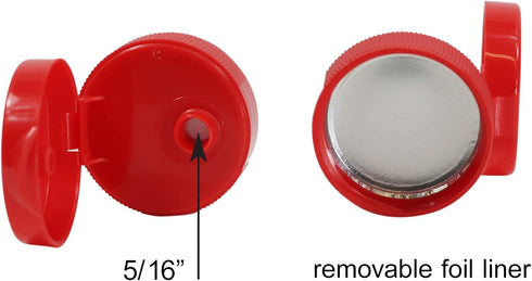 Pinnacle Mercantile Condiment Squeeze Bottles with Flip Top Hinged RedCap 16 oz Set of 5 (Perfect for Condiments, Sauces, Dressings, BBQ, Ketchup)...