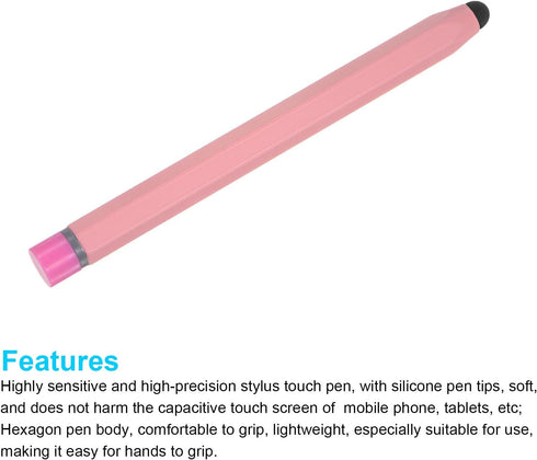 MECCANIXITY 2pcs Stylus Pens for Touch Screens Hexagon Crayon Stylus Pen Universal Capacitive Stylus for All Touch Screen Devices, 4.7" Pink...