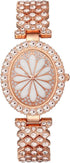 CdyBox Women Luxury Crystal Bracelet Watch Oval Dial Analog Quartz Wristwatch Girls Bangle Jewelry Watches Set (Rose gold)...