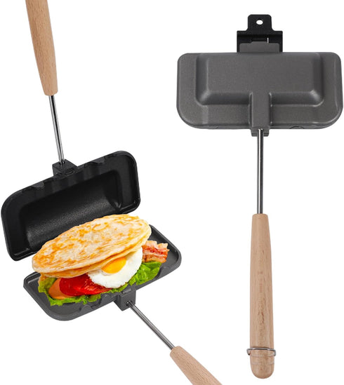 4w1h Sandwich Maker, Double-Sided Sandwich Baking Pan with Removable Handle, Non Stick Breakfast Sandwich Maker Grill Pan for Breakfast Pancakes, ...