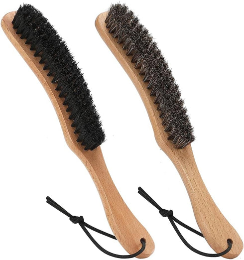Hat Brush Combo Kit - Horsehair Felt Hat Brush Clean Cowboy Hat, Fedora Hat & Baseball Cap, Boar Bristle Lint Brush Remove Pet Hair Dust for Suits...