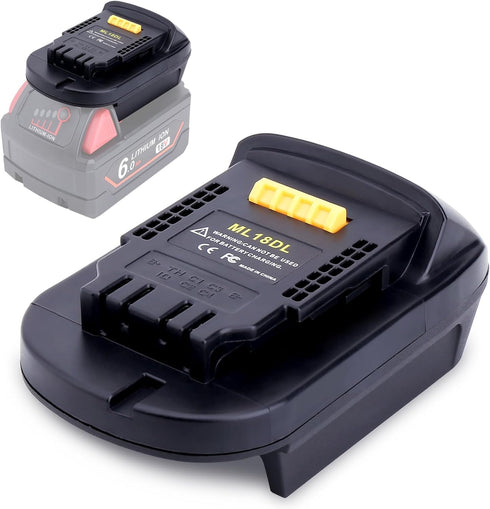 Biswaye Adapter Compatible with DeWalt 20V Max Tools, Compatible with Milwaukee M18 18V Battery to Replacement for DeWalt 20-Volt Battery, ML18DL ...